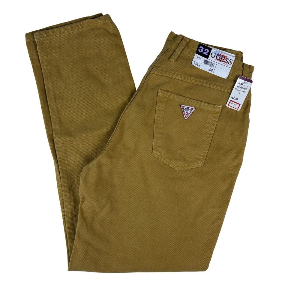 Vintage Guess Jeans Pants Mens 32 Ocre Georges Marciano Straight Made USA 90s